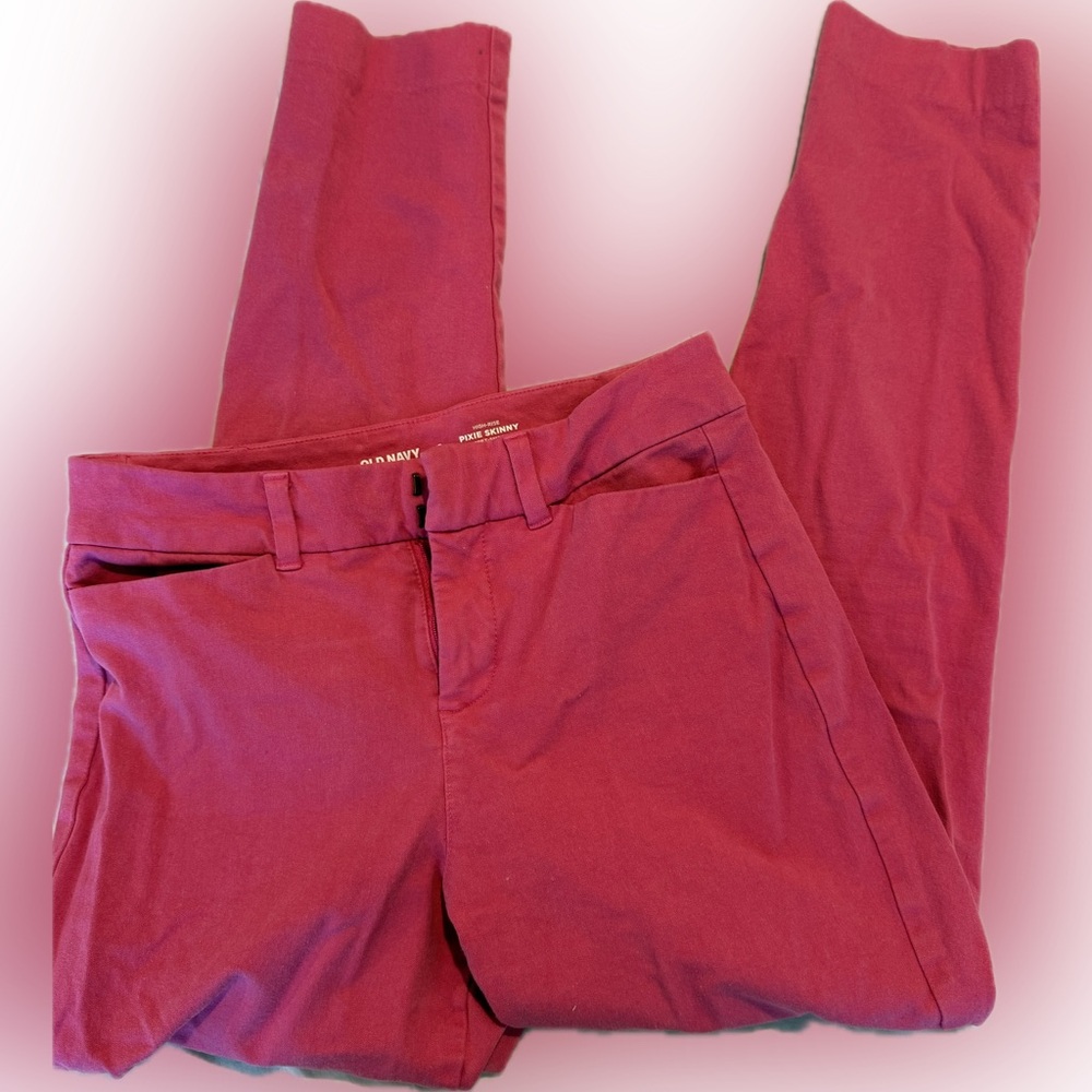 Old Navy High-Rise Pixie Skinny Pants in Bold Pink